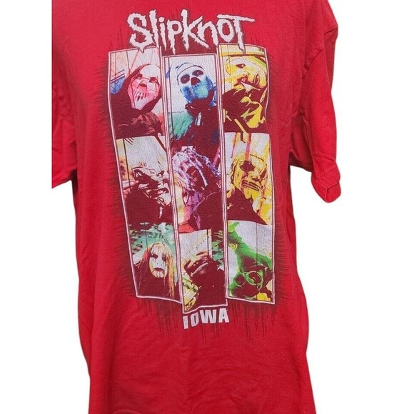 SLIPKNOT Red T-shirt Size Large Band Rock Metal Iowa 2021 2 Sides - Picture 2 of 6